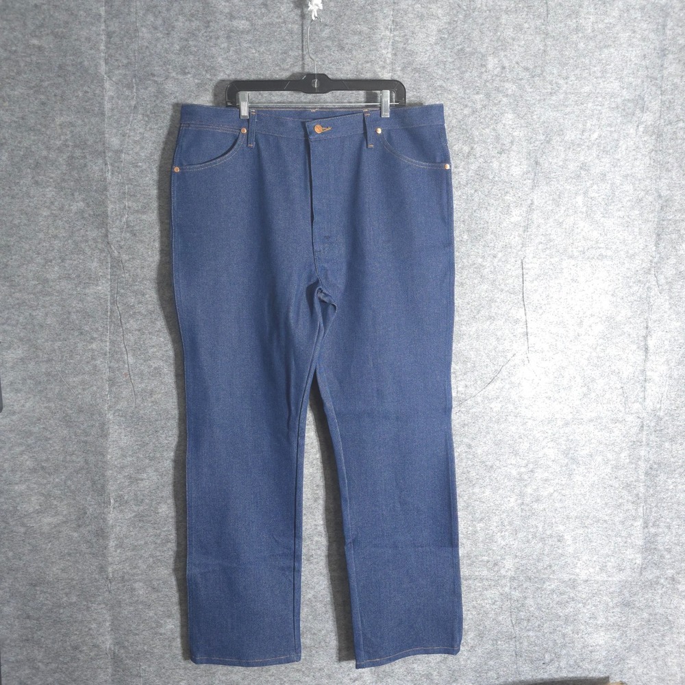 Wrangler Mens 40x32 Dark Wash Straight Fit Cotton Denim Jeans Classic Work Pants